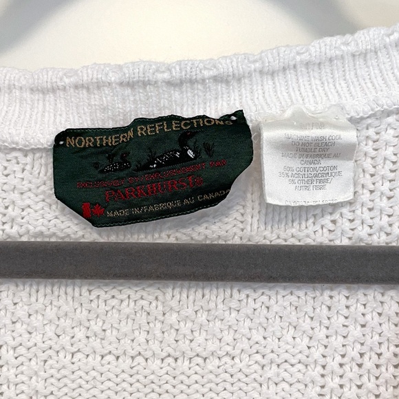 Northern Reflections White Cardigan Vest with Heart Knit Pattern vintage dainty - Picture 3 of 6